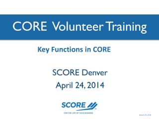 CORE Volunteer Training