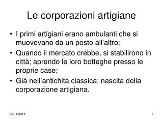 Le corporazioni artigiane