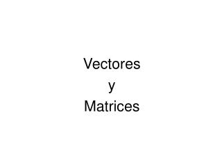 Vectores y Matrices