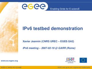 IPv6 testbed demonstration