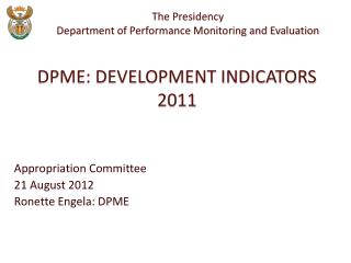 DPME: DEVELOPMENT INDICATORS 2011