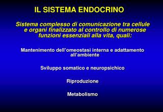 IL SISTEMA ENDOCRINO