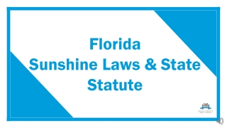 Florida Sunshine Laws & State Statute