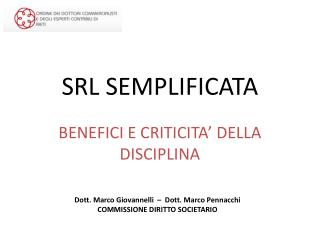 SRL SEMPLIFICATA