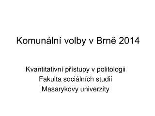 Komunální volby v Brně 2014