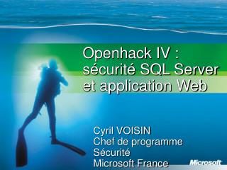 Openhack IV : sécurité SQL Server et application Web