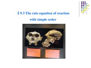 §9. 3 The rate equation of reaction with simple order