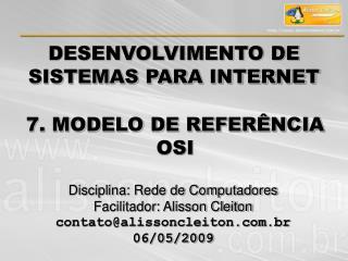 DESENVOLVIMENTO DE SISTEMAS PARA INTERNET