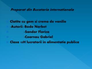 Preparat din Bucataria internationala