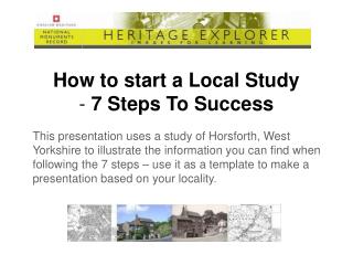 How to start a Local Study - 7 Steps To Success