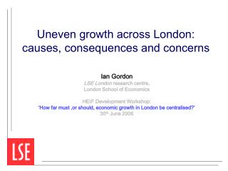 Uneven growth across London: causes, consequences and concerns