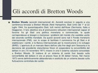 Gli accordi di Bretton Woods