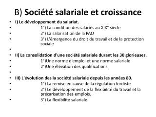 B) Société salariale et croissance