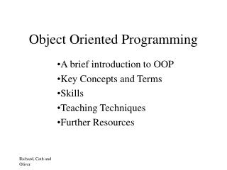 Object Oriented Programming