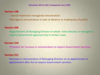 Schedule XIII to the Companies Act,1956