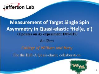 Measurement of Target Single Spin Asymmetry in Quasi-elastic 3 He (e, e’)