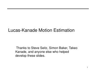 Lucas-Kanade Motion Estimation