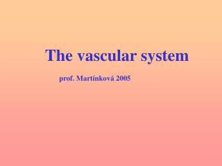 The vascular system prof. Martínková 2005