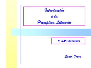 Introducción a la Preceptiva Literaria