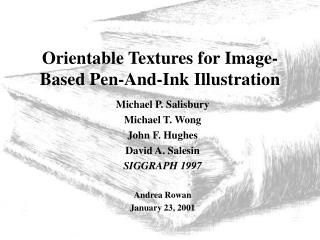 Orientable Textures for Image-Based Pen-And-Ink Illustration