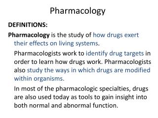 Pharmacology