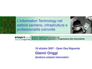 L’Information Technology nel settore sanitario, infrastrutture e professionalità coinvolte