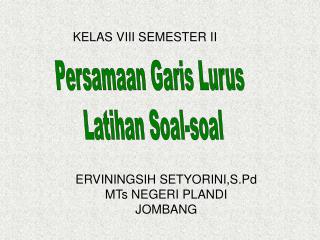 Persamaan Garis Lurus Latihan Soal-soal