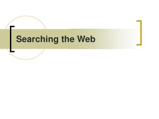 Searching the Web