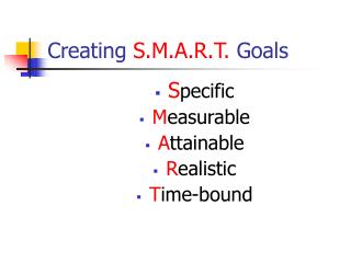 Creating S.M.A.R.T. Goals