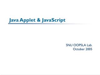 Java Applet &amp; JavaScript