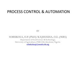 PROCESS CONTROL &amp; AUTOMATION