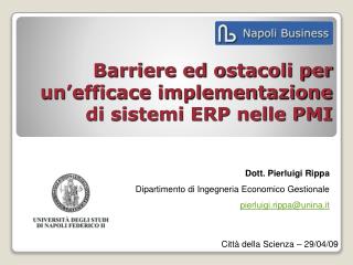 Barriere ed ostacoli per un’efficace implementazione di sistemi ERP nelle PMI