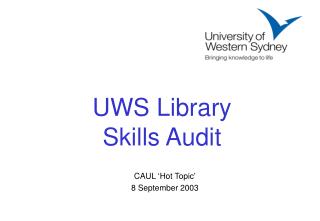 UWS Library Skills Audit