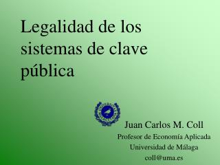 Legalidad de los sistemas de clave pública