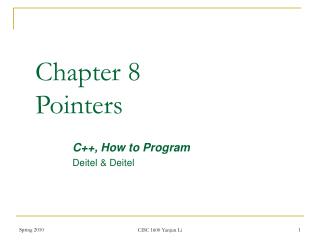 Chapter 8 Pointers