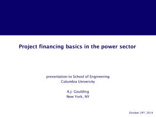 Project financing basics in the power sector