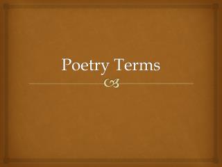 Poetry Terms