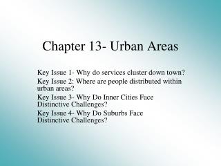 Chapter 13- Urban Areas