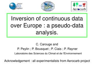 Inversion of continuous data over Europe : a pseudo-data analysis.