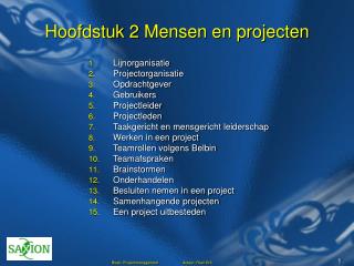 Hoofdstuk 2 Mensen en projecten