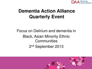 Dementia Action Alliance Quarterly Event