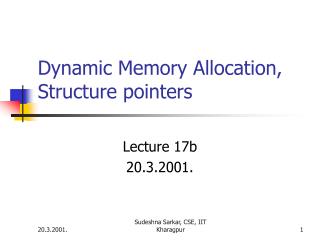 Dynamic Memory Allocation, Structure pointers