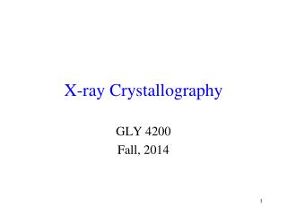 X-ray Crystallography