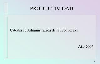 PRODUCTIVIDAD