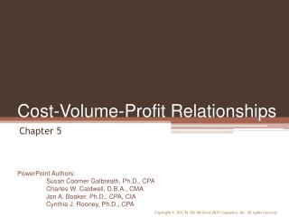 Cost-Volume-Profit Relationships