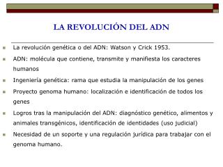 LA REVOLUCIÓN DEL ADN