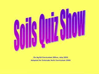 Soils Quiz Show