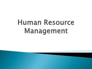 Human Resource Management