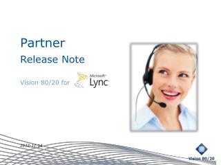 Partner Release Note Vision 80/20 for 2012-11-14