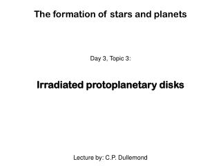 The formation of stars and planets